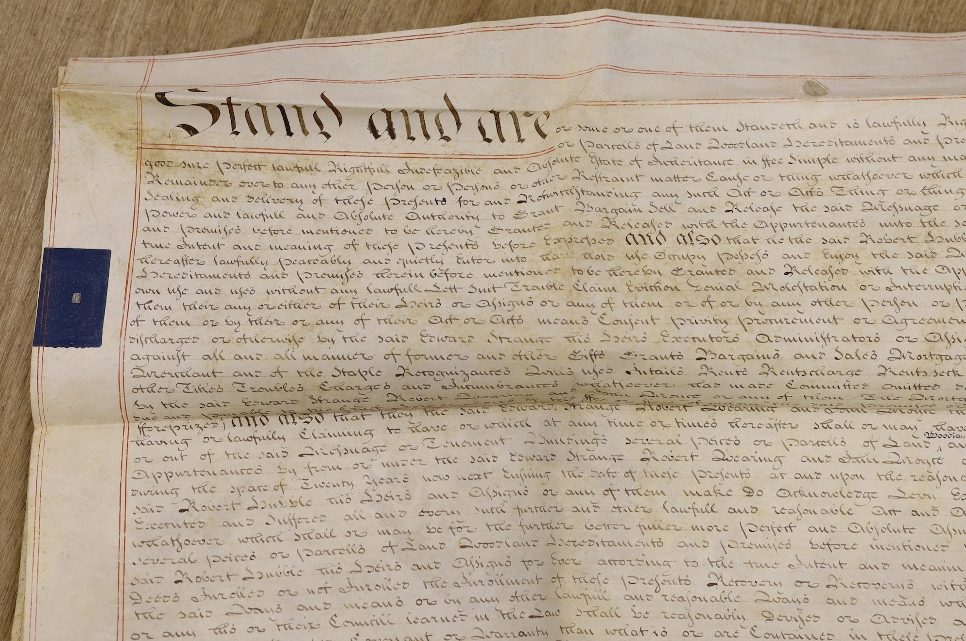 A collection of thirty three, 18th century indentures, wills, covenants etc relating to Hubble family yeoman farmers, bricklayer etc, of Wrotham, Kent, Ightham, Addington etc.